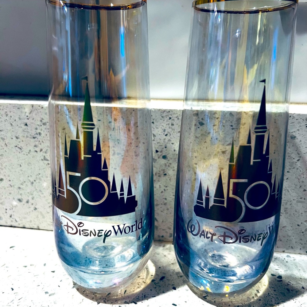 Disney World 50th Anniversary champagne flute